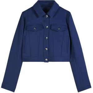 Patrizia Pepe, Dames, Jassen, Blauw, Maat: XS Denim,