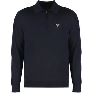 Prada, Heren, Tops, Blauw, Maat: M