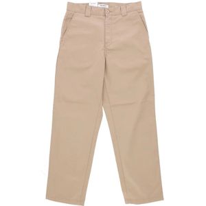 Carhartt Wip, Heren, Broeken, Beige, Maat: W27 Leer,