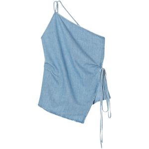Closed, Dames, Tops, Blauw, Maat: M Denim,