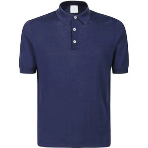 Eleventy, Heren, Tops, Blauw, Maat: M Katoen,