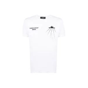 Dsquared2 Bedrukt Katoenen T-Shirt - Update voor Heren Casual Garderobe , White , Heren , Maat: S