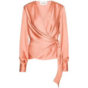 Karmamia, Dames, Blouses & Shirts, Oranje, Maat: XS Satijn,
