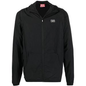 Diesel, Heren, Sweatshirts & Hoodies, Grijs, Maat: XL Nylon,