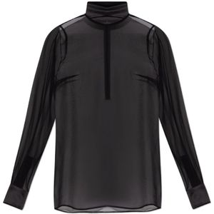 Dolce & Gabbana, Dames, Tops, Zwart, Maat: 2XS Zijde,