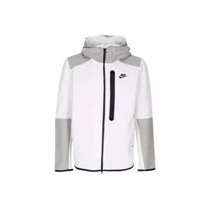 Nike Tech Fleece Overlay Full Zip Hoodie , White , Heren , Maat: XL