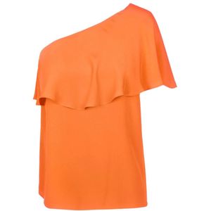 Mauro Grifoni, Dames, Blouses & Shirts, Oranje, Maat: 2XS Zijde,