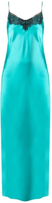 Jurk - Lange - Zwart - Katoen - Met Kant