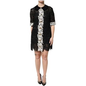 Dolce & Gabbana - Bloemen Kant Mini Jurk - Zwart
