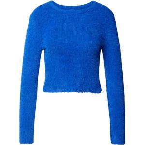 Hugo Boss - Ronde Gebreide Trui - Blauw - 100% Gebreid