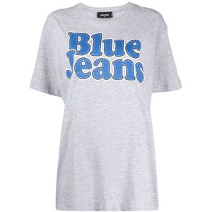 Dsquared2, Dames, Tops, Grijs, Maat: XS Katoen,