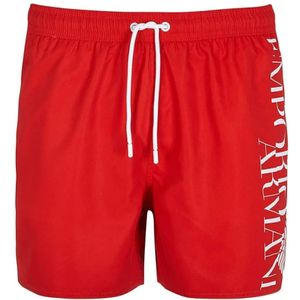 Emporio Armani, Heren, Badkleding, Rood, Maat: S Polyamide,