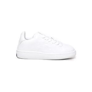 Burberry Witte Leren Sneakers met Prikkeldraad Details , White , Heren , Maat: 43 EU