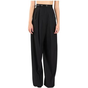 Sportmax, Dames, Broeken, Zwart, Maat: XS Wol,