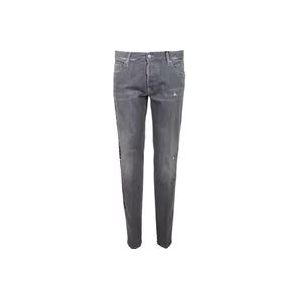 Dsquared2 Slim-Fit Grijze Katoenen Jeans , Gray , Heren , Maat: 2XS