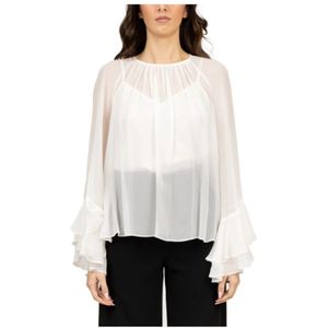Max Mara Studio, Dames, Blouses & Shirts, Wit, Maat: S Zijde,