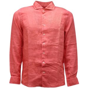 Gran Sasso, Heren, Overhemden, Roze, Maat: S Linnen,