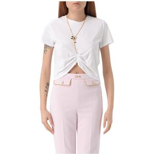 Elisabetta Franchi, Dames, Tops, Wit, Maat: L