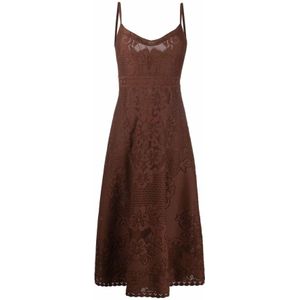 Valentino, Dames, Jurken, Bruin, Maat: XS Katoen,