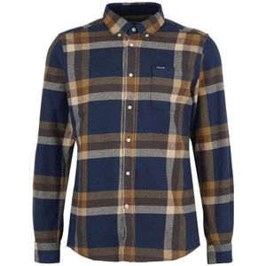 Barbour - Tailored Fit - Casual Overhemd - Geel - Navy Geruit