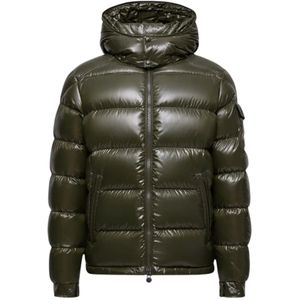 Moncler, Heren, Jassen, Groen, Maat: M Nylon,