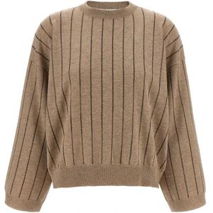 Brunello Cucinelli, Dames, Truien, Beige, Maat: XS Kasjmier,
