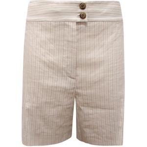 Pinko, Dames, Korte broeken, Wit, Maat: M Linnen,