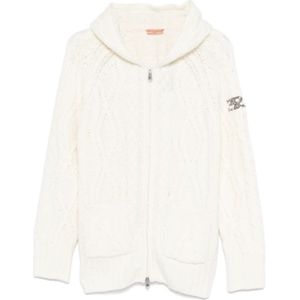 Ermanno Scervino, Dames, Truien, Wit, Maat: L Viscose,