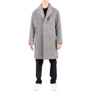 Herno, Heren, Mantels, Grijs, Maat: S Wol,