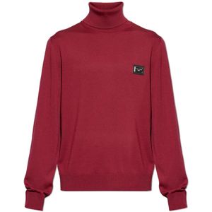 Dolce & Gabbana, Heren, Truien, Rood, Maat: 2XL Wol,