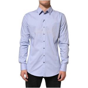 Dolce & Gabbana, Heren, Overhemden, Blauw, Maat: 2XL Katoen,