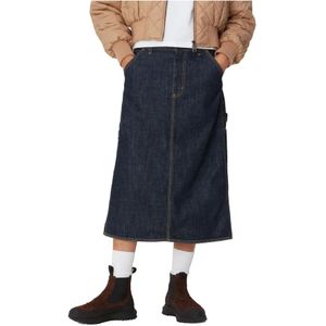 Carhartt Wip, Dames, Rokken, Blauw, Maat: XS Denim,