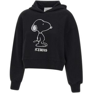 Iceberg, Dames, Sweatshirts & Hoodies, Zwart, Maat: XS Katoen,