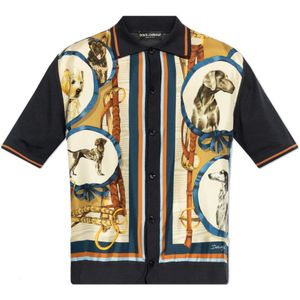 Dolce & Gabbana, Heren, Overhemden, Blauw, Maat: S Katoen,
