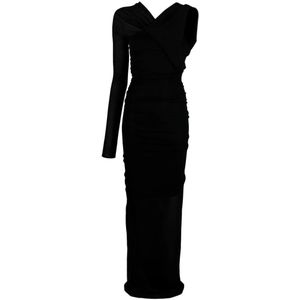 Saint Laurent, Dames, Jurken, Zwart, Maat: S Viscose,