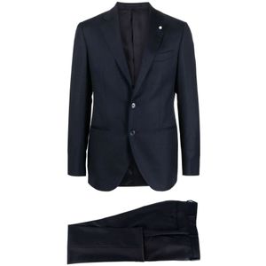 Luigi Bianchi Mantova, Heren, Pakken, Blauw, Maat: 3XL Wol,