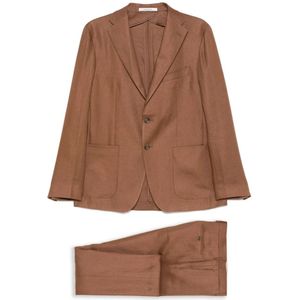 Tagliatore, Heren, Pakken, Bruin, Maat: XL Linnen,