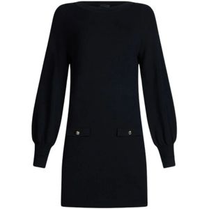 Liu Jo, Dames, Jurken, Zwart, Maat: S Viscose,