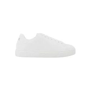 Versace Witte Leren Sneakers met Logo , White , Heren , Maat: 45 EU