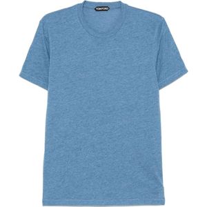 Tom Ford, Heren, Tops, Blauw, Maat: M Katoen,