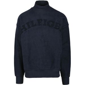 Tommy Hilfiger, Heren, Sweatshirts & Hoodies, Blauw, Maat: XL Katoen,