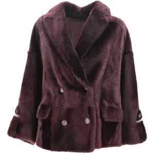 Brunello Cucinelli, Dames, Jassen, Rood, Maat: XS Leer,
