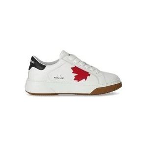 Dsquared2 Witte Maple Leaf Leren Sneaker , White , Heren , Maat: 42 EU