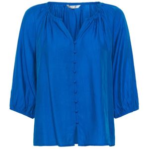 Cream, Dames, Blouses & Shirts, Blauw, Maat: M