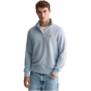 Gant, Heren, Sweatshirts & Hoodies, Blauw, Maat: 2XL Katoen,