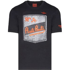 Aeronautica Militare, Heren, Tops, Zwart, Maat: 3XL