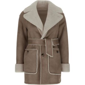 Urbancode, Dames, Jassen, Beige, Maat: S Suède,