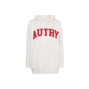 Autry Mélange Geborduurde Hoodie Sweater , Gray , Dames , Maat: S