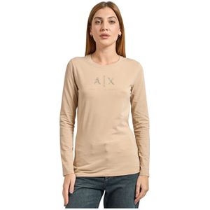 Armani Exchange, Dames, Tops, Beige, Maat: XL