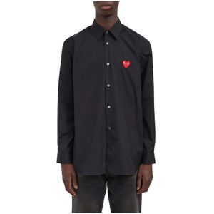 Comme des Garçons Play, Heren, Overhemden, Zwart, Maat: L Katoen,